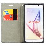 Wholesale Samsung Galaxy S6 Slim Check Magnetic Flip Leather Wallet Case (Purple)